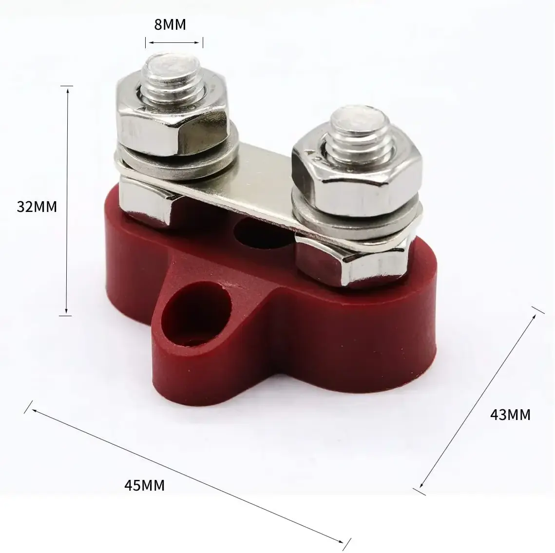 12V 48V Power Junction Block Battery Terminal Stud 1/4 Heavy Duty Bus Bar Terminal Block Connector For Car Truck Rv Marine Boat