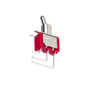 Mini T8019L-TNQ Sp On-none-on Right Angle Pcb Short Handle Red Toggle Air Switch