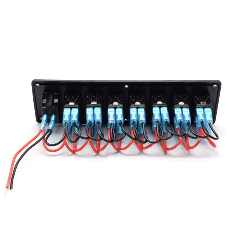 Colorful 12V 6 Gang Rocker Switch Panel Circuit Breaker LED Voltmeter RV Car Marine Boat Switch Panel Led Switch Panel