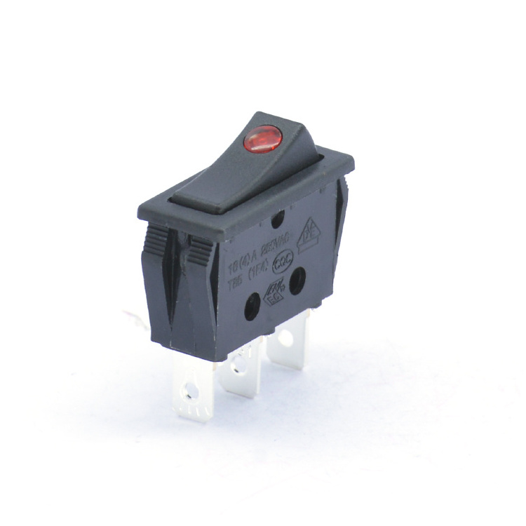 R-1-110-R0L-BBR 16A 125V Electrical Boat Switch 3 Terminals 2 Positions Illuminated On Off Spst Rocker Switch