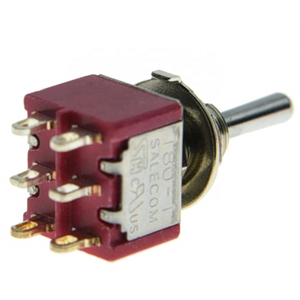 Instrumentation Equipment Toggle Switches 5A 125VAC ON OFF ON 6PIN DPDT Miniature Toggle Switches