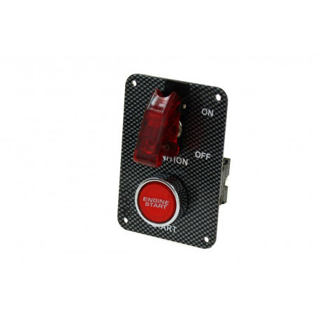 DC 12V Power Toggle Switch Engine Start CARBON STYLE Push Button Panel for Racing