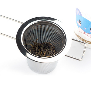 Tea Infuser Stainless Steel Tea Strainer Filter With Folding Handle For Loose Leaf Grain Tea Cups, Mugs, And Pots