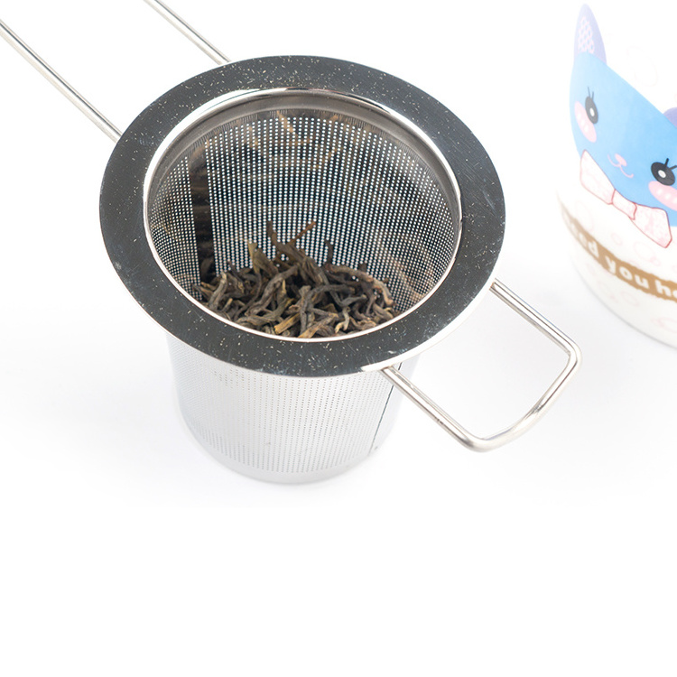 Tea Infuser Stainless Steel Tea Strainer Filter With Folding Handle For Loose Leaf Grain Tea Cups, Mugs, And Pots