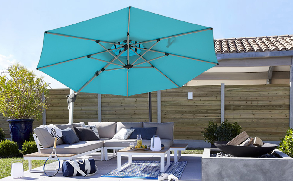 White 2.5m outdoor Aluminum  beach garden patio parasols umbrellas