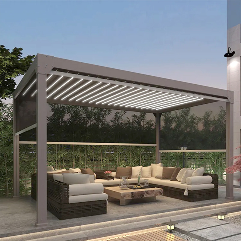 Outdoor Pergolas Customized Gazebos Outdoor Furniture Garden Set Villa Pavilion Aluminum Bioclimatic Garden Pergola