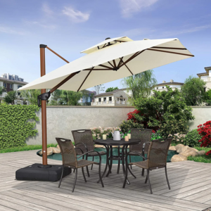 Powder coated aluminum outdoor garden umbrella customize furniture parasol for beach