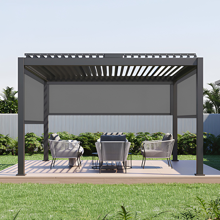 Outdoor Pergolas Customized Gazebos Outdoor Furniture Garden Set Villa Pavilion Aluminum Bioclimatic Garden Pergola