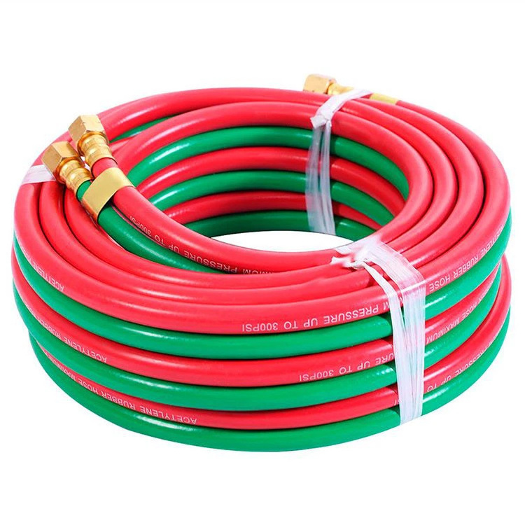 Fiber Braided Oxygen Acetylene Twin Hose Corrugated Plastic Conduit PVC Twin Welding Hose Pipe