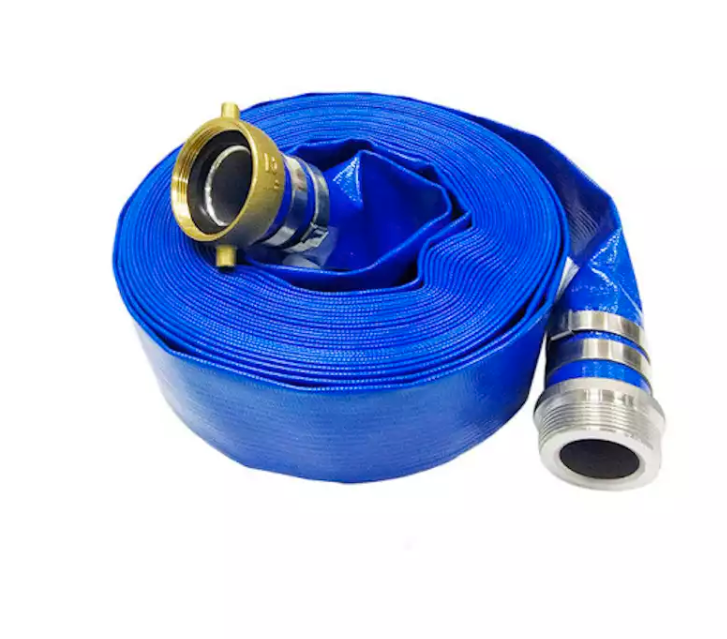 Pvc High Strength  hose high pressure 12 bar agricultural drip irrigation layflat hose pvc orange blue pe lay flat water hose