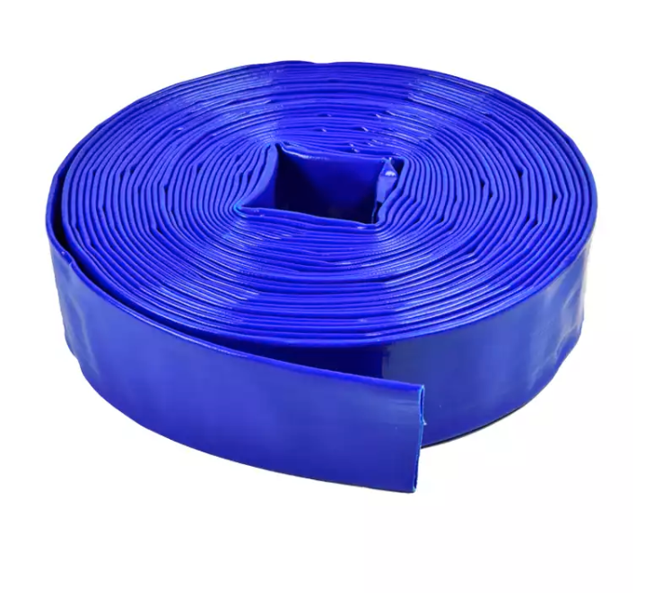 Pvc High Strength  hose high pressure 12 bar agricultural drip irrigation layflat hose pvc orange blue pe lay flat water hose