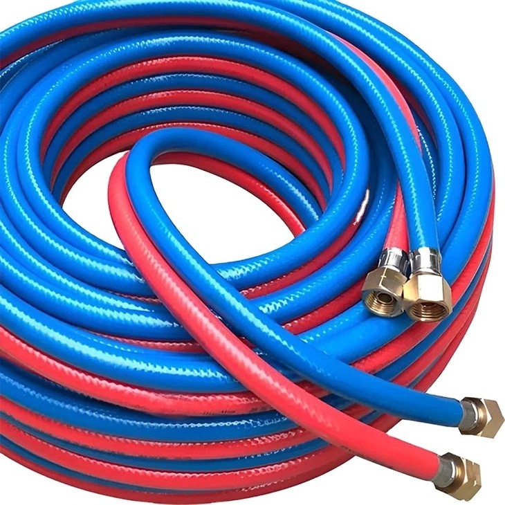 Fiber Braided Oxygen Acetylene Twin Hose Corrugated Plastic Conduit PVC Twin Welding Hose Pipe