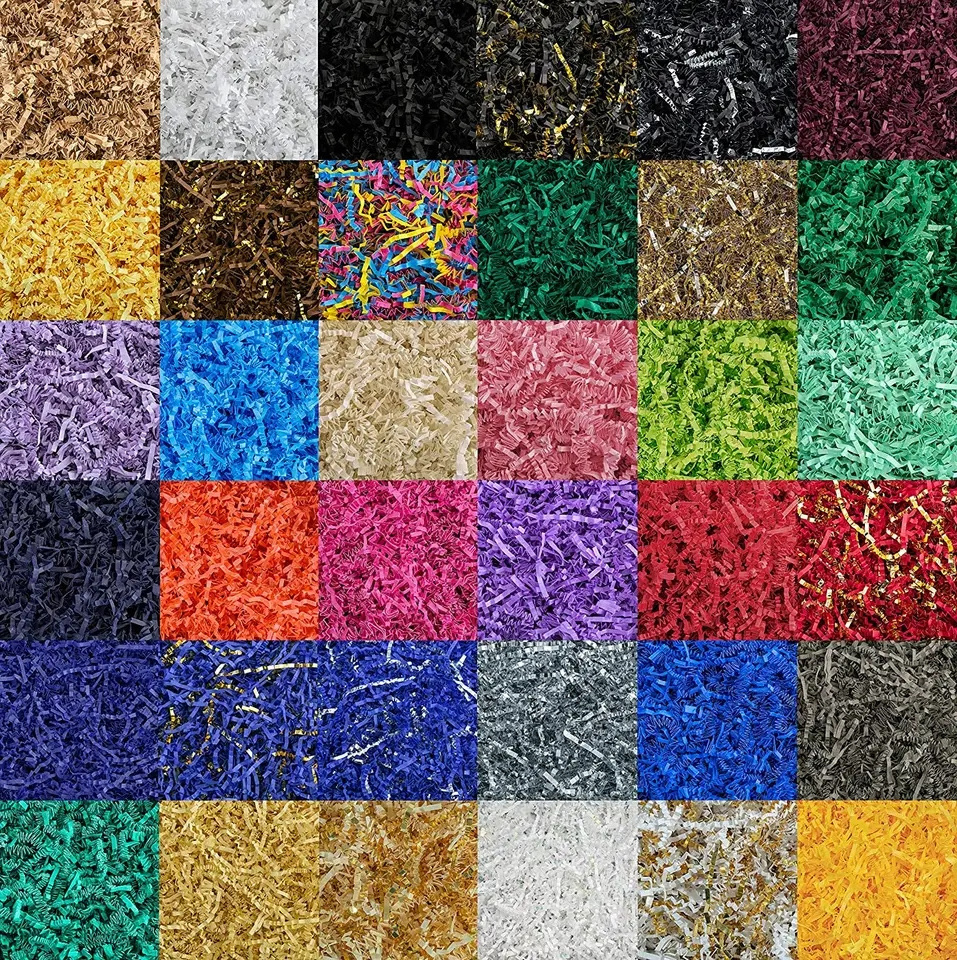 Diy Colorful Shredded Paper Lafite Paper Grass 50G 100G 200G 500G PP Grass Shredded Paper Packing For Gift Package Box Filling