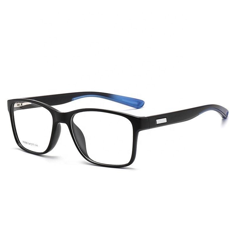 2022 New Men's Tr90 Spectacle Frame Square Glasses Cross Color Spring Leg Business Eyeglasses Optical Frame