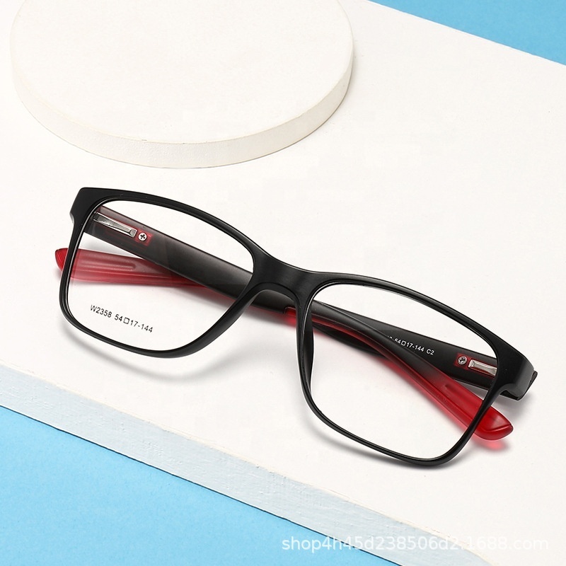 2022 New Men's Tr90 Spectacle Frame Square Glasses Cross Color Spring Leg Business Eyeglasses Optical Frame