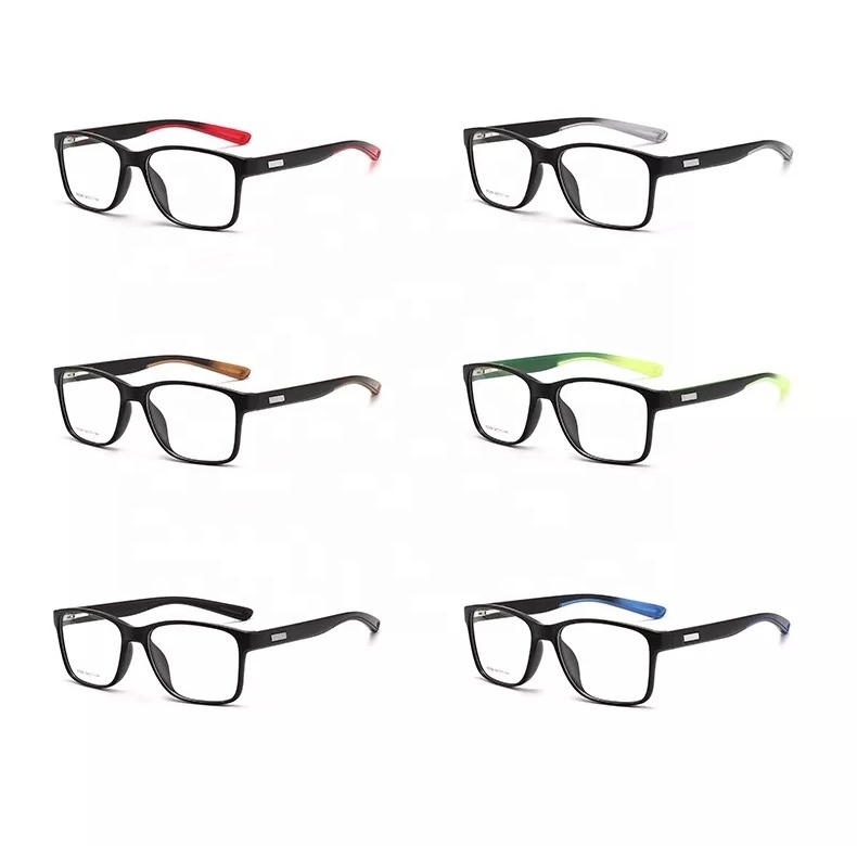 2022 New Men's Tr90 Spectacle Frame Square Glasses Cross Color Spring Leg Business Eyeglasses Optical Frame