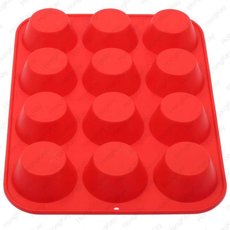 12 Cups Silicone Muffin Tray - BPA Free Muffin Top Pan - Cupcake Baking Pan