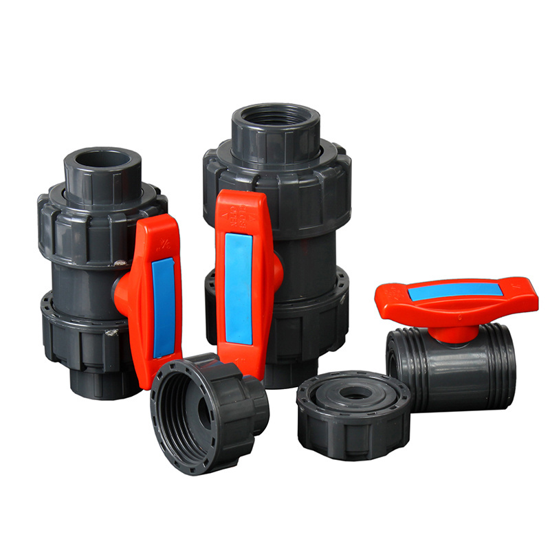 Double Union Plastic Ball Valve Water flow control and energy saving PVC Connector Valve 3