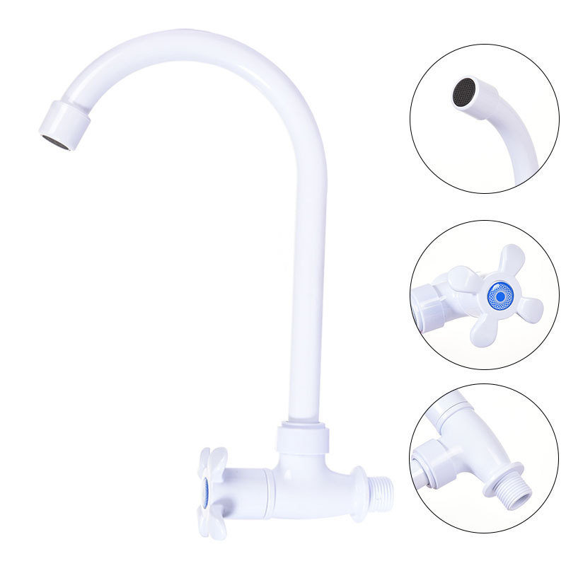 New Mold plastic kitchen faucet abs long neck kitchen sink faucet wall mounted sink faucet