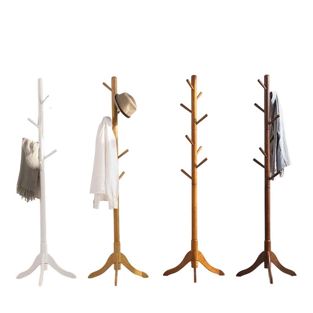 New Design Japan Tree Wooden Free Standing Garment Metal Floor Hat Hanger Hanging Rail Stand Wood Coat Bag Rack