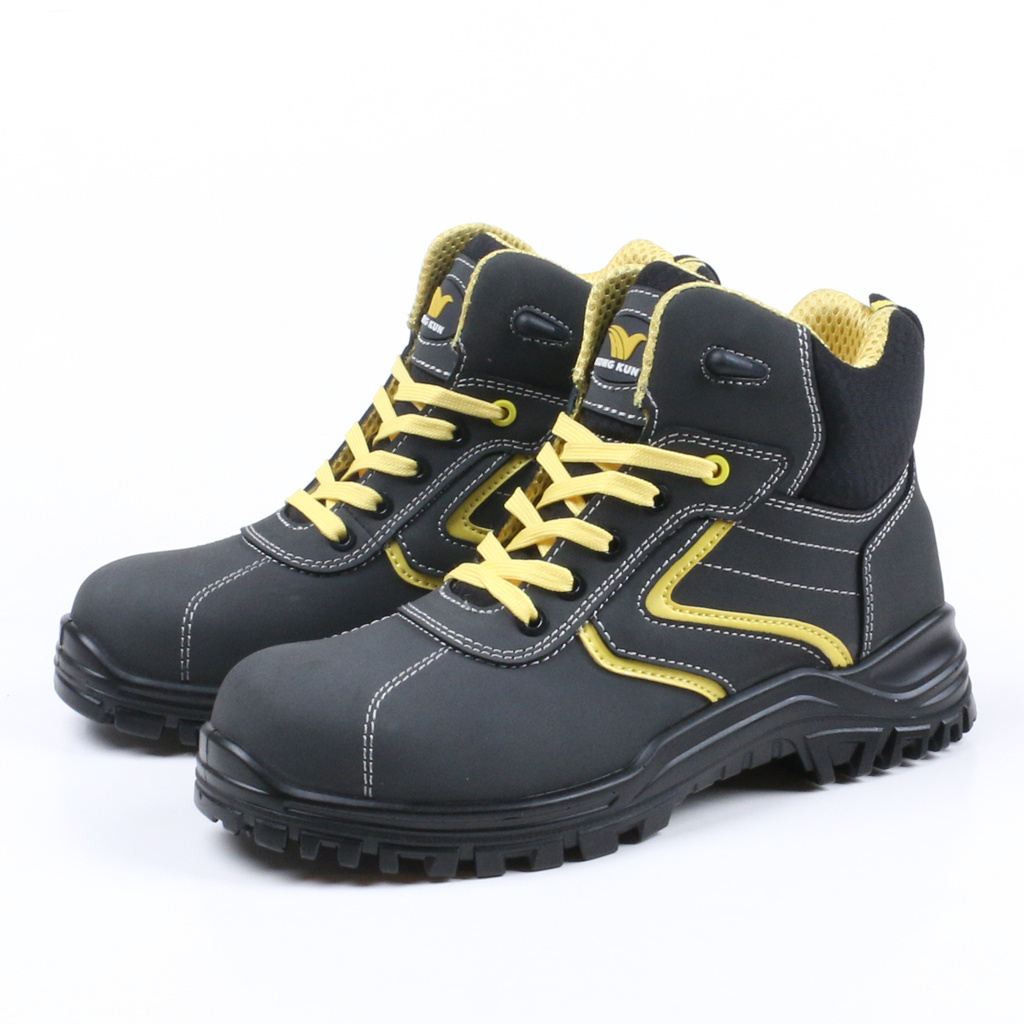 HONGKUN High Quality Soft Black Men Steel Toe Industrial Waterproof Safety Shoes Women Leather Work Boots