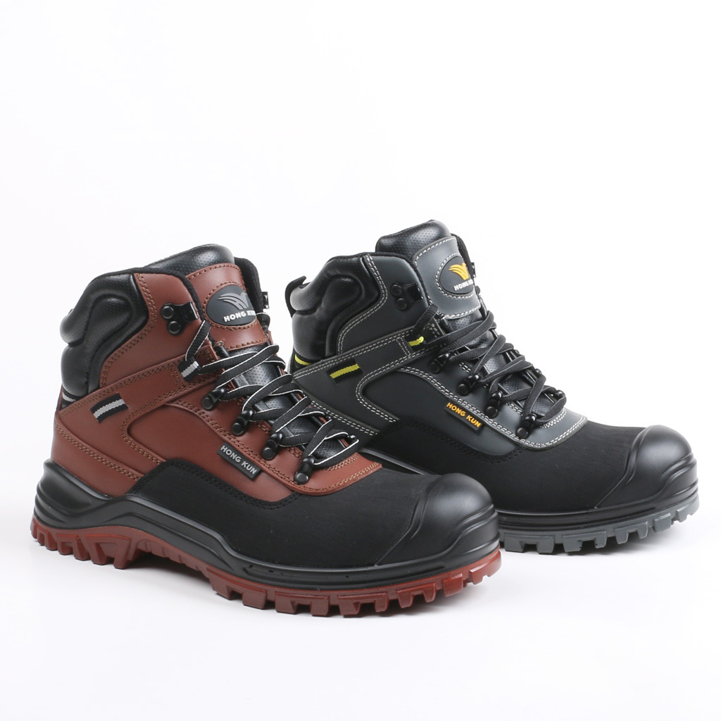 Hot Selling Industrial Protective Breathable Work Boot Genuine Leather Steel Toe Safety Shoes for Men