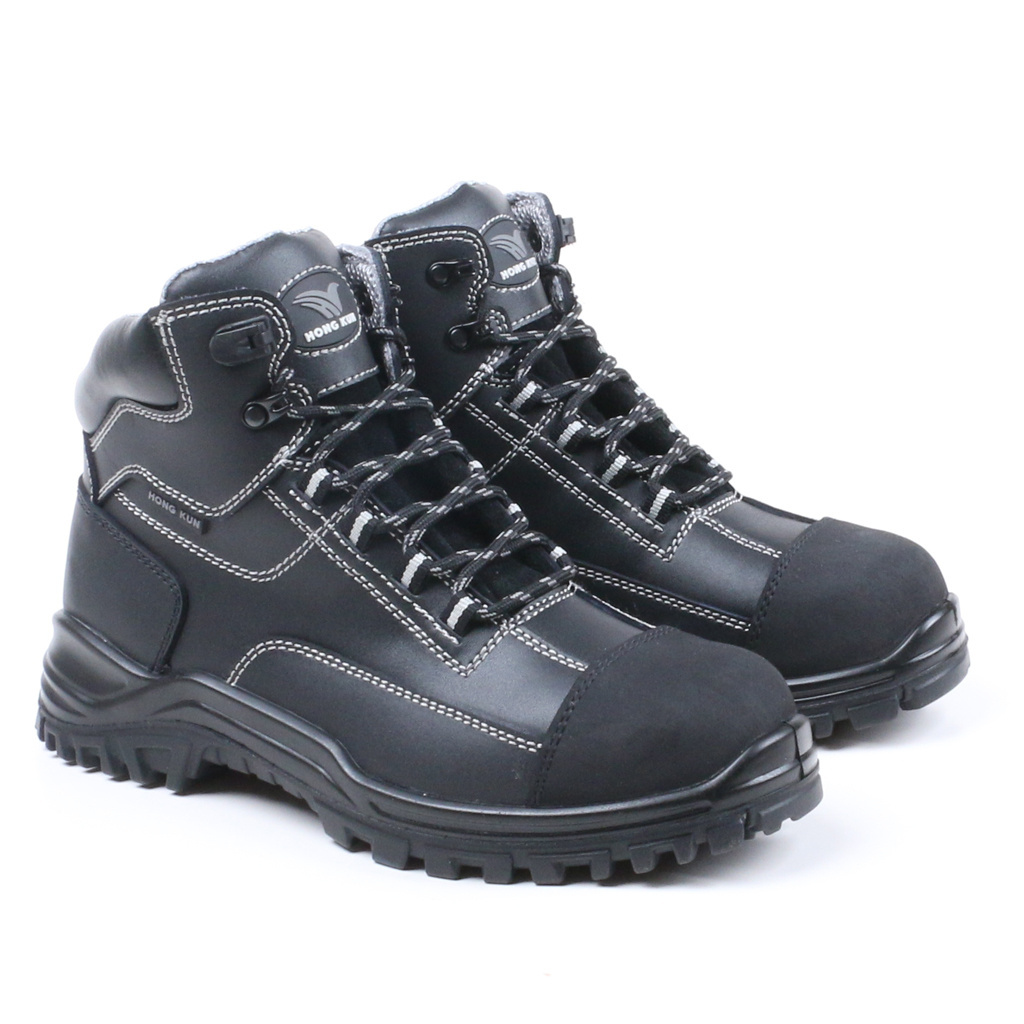 Cheap Men's Leather Work Safety Footwear Boot Shoes With Steel Toe