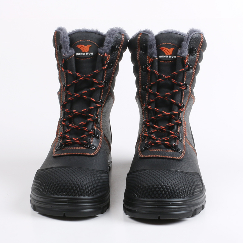 British Style Winter Warm Steel Toe Boots Anti-Slip Anti-Puncture Leather Waterproof Safety High Shoes