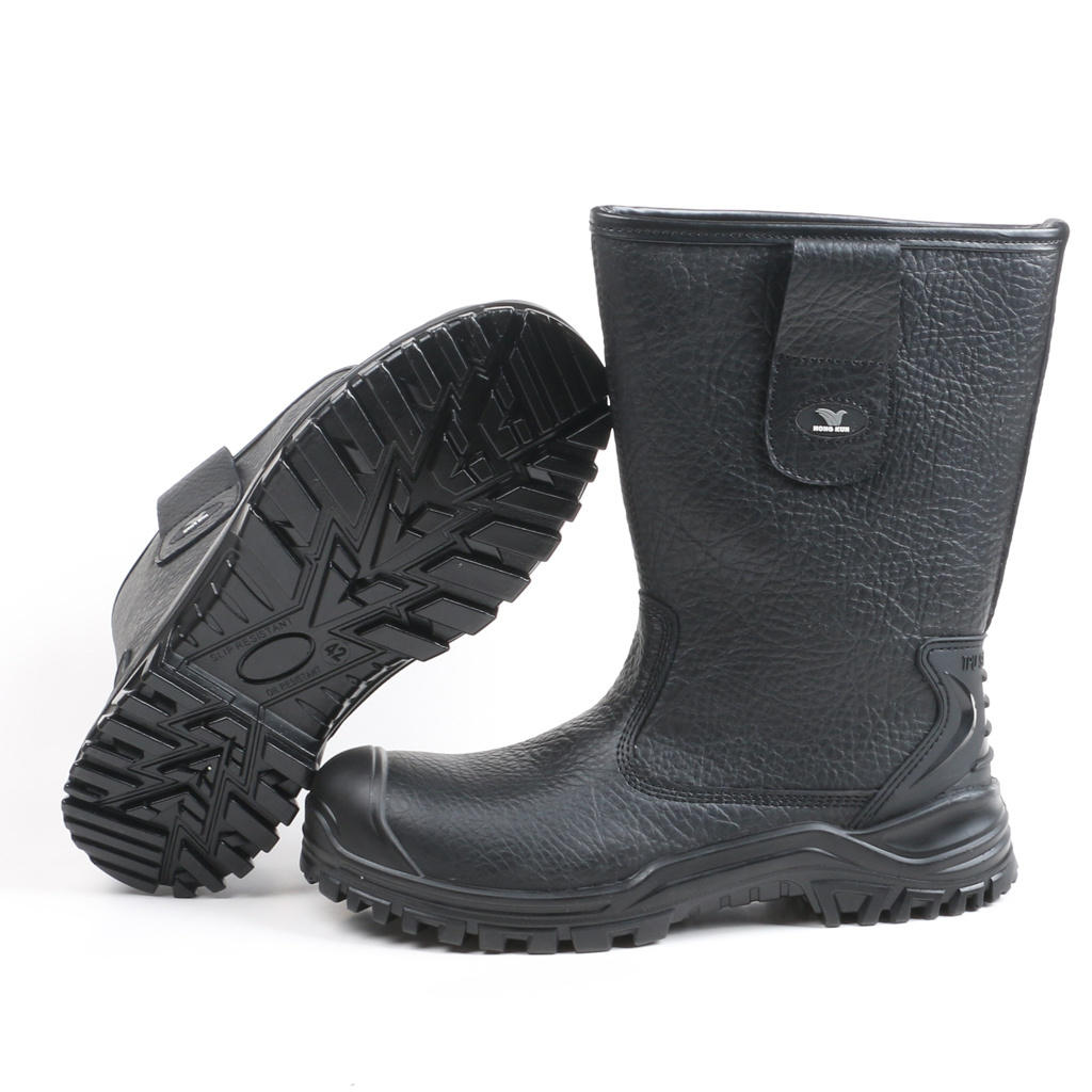 Heat resistant Outsole anti-slip composite toe rubber safety boots work safety shoes