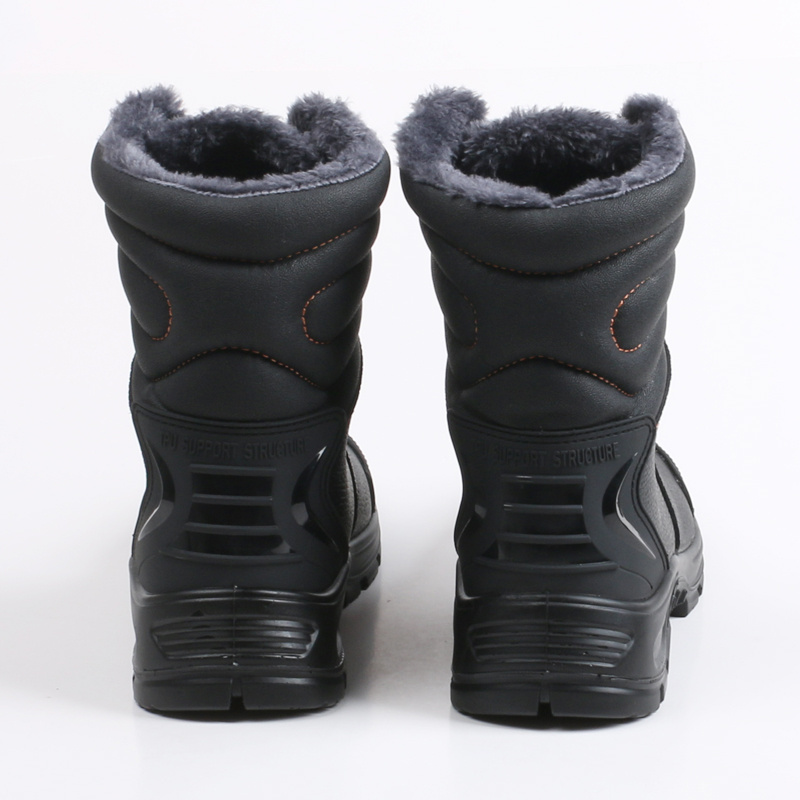 British Style Winter Warm Steel Toe Boots Anti-Slip Anti-Puncture Leather Waterproof Safety High Shoes