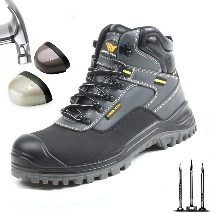 Light weight Heavy Industrial Steel toe work shoes anti-slip safety footwear waterproof Protective Safety Shoes for men