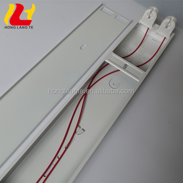 2Ft 3Ft 4Ft Square Iron Body 18W 36W 60W 120W T8 T5 Led Linear Ceiling Doule Fluorescent Light Tube Fixture With Flat Cover