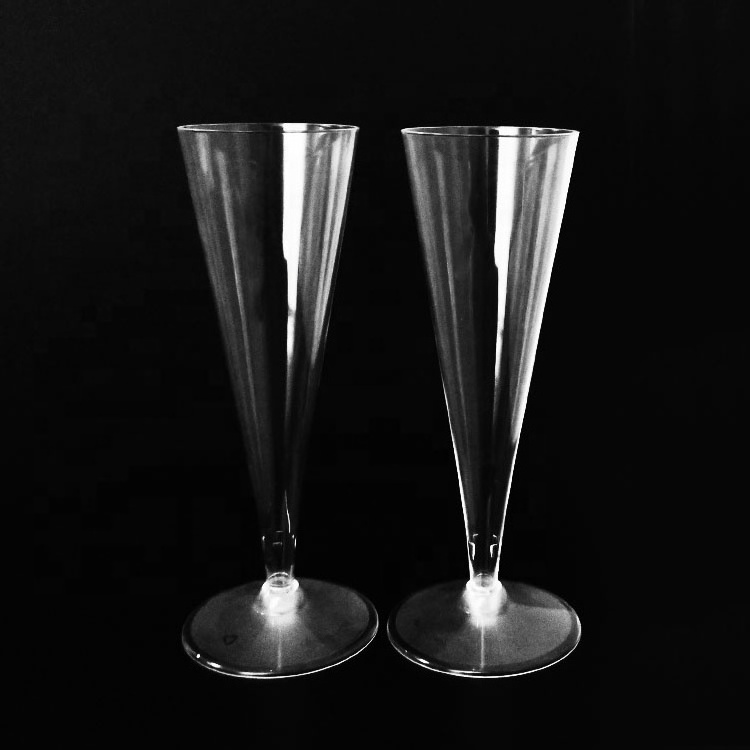 Detachable Stackable 4 oz Disposable Plastic Champagne Glasses