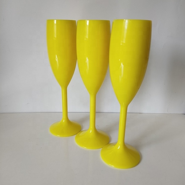 Custom Cheap Unbreakable 6oz PP Plastic Champagne Flutes