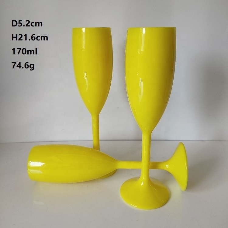 Custom Cheap Unbreakable 6oz PP Plastic Champagne Flutes