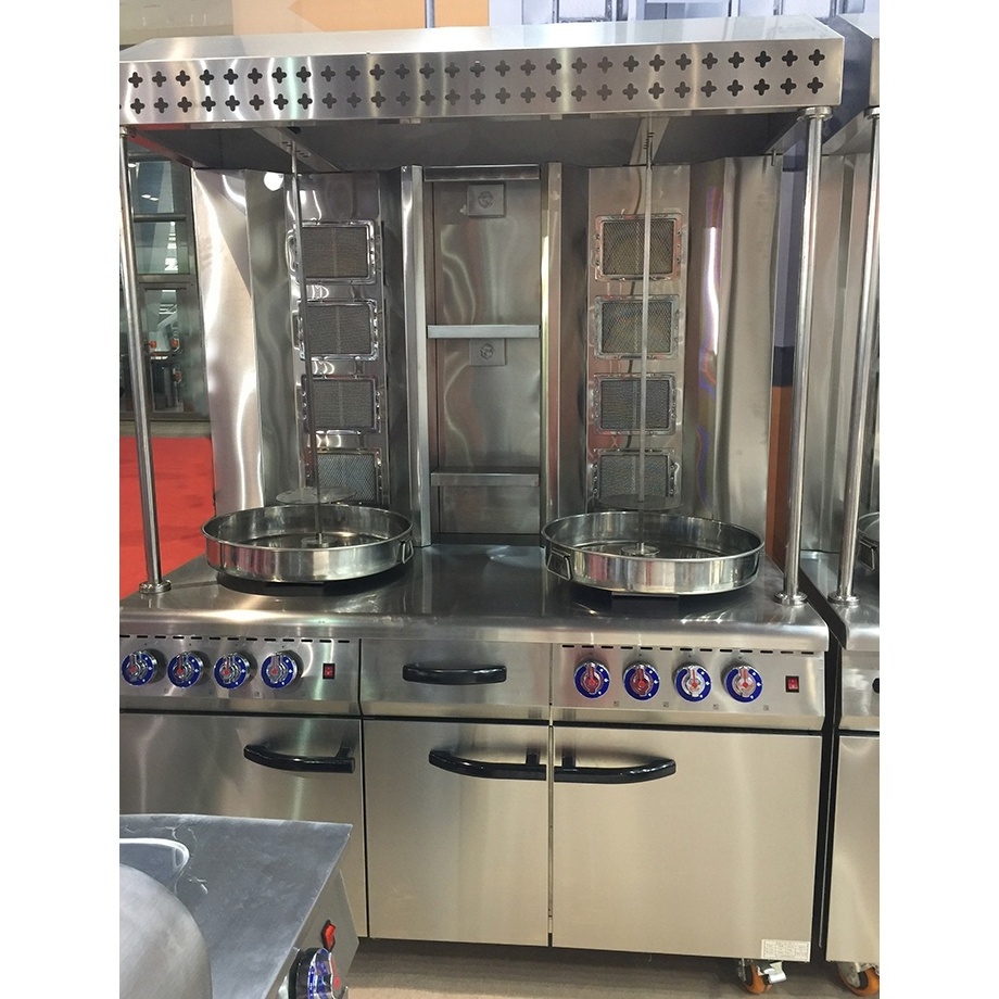 Gas Doner Kebab Shawarma Machine Electric Turkey Grill Machine Roasting Machine With Cabinet