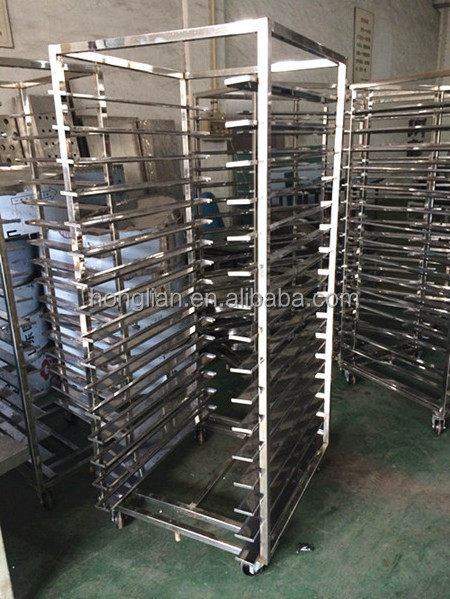 hot air bakery rack oven with stainless steel tray trolley