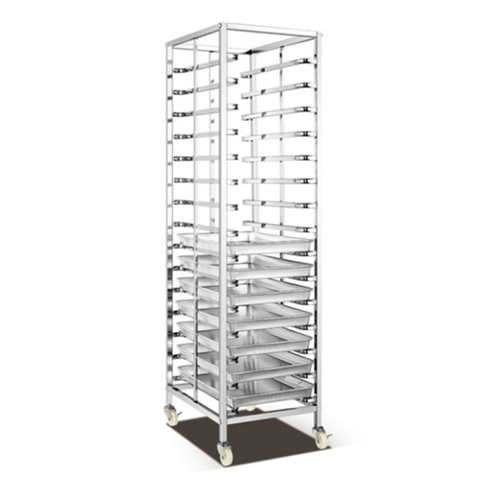 hot air bakery rack oven with stainless steel tray trolley