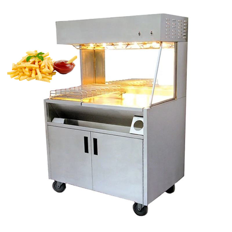 Commercial Fast Food Equipment Electric Standing Potato Chips Warmer French Fries Station