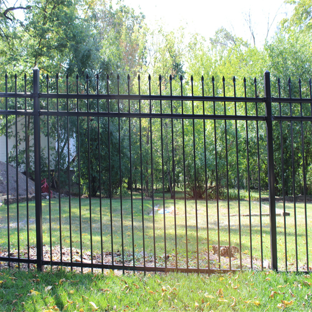 Customized high quality metal guardrail hot sale durable cheap garden pool safety steel fence