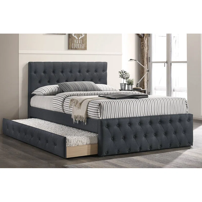 New design simple elegant design multifunction storage single double bed pull up trundle bed frame with competitive price