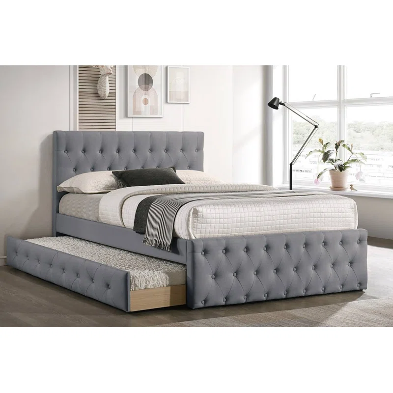 New design simple elegant design multifunction storage single double bed pull up trundle bed frame with competitive price