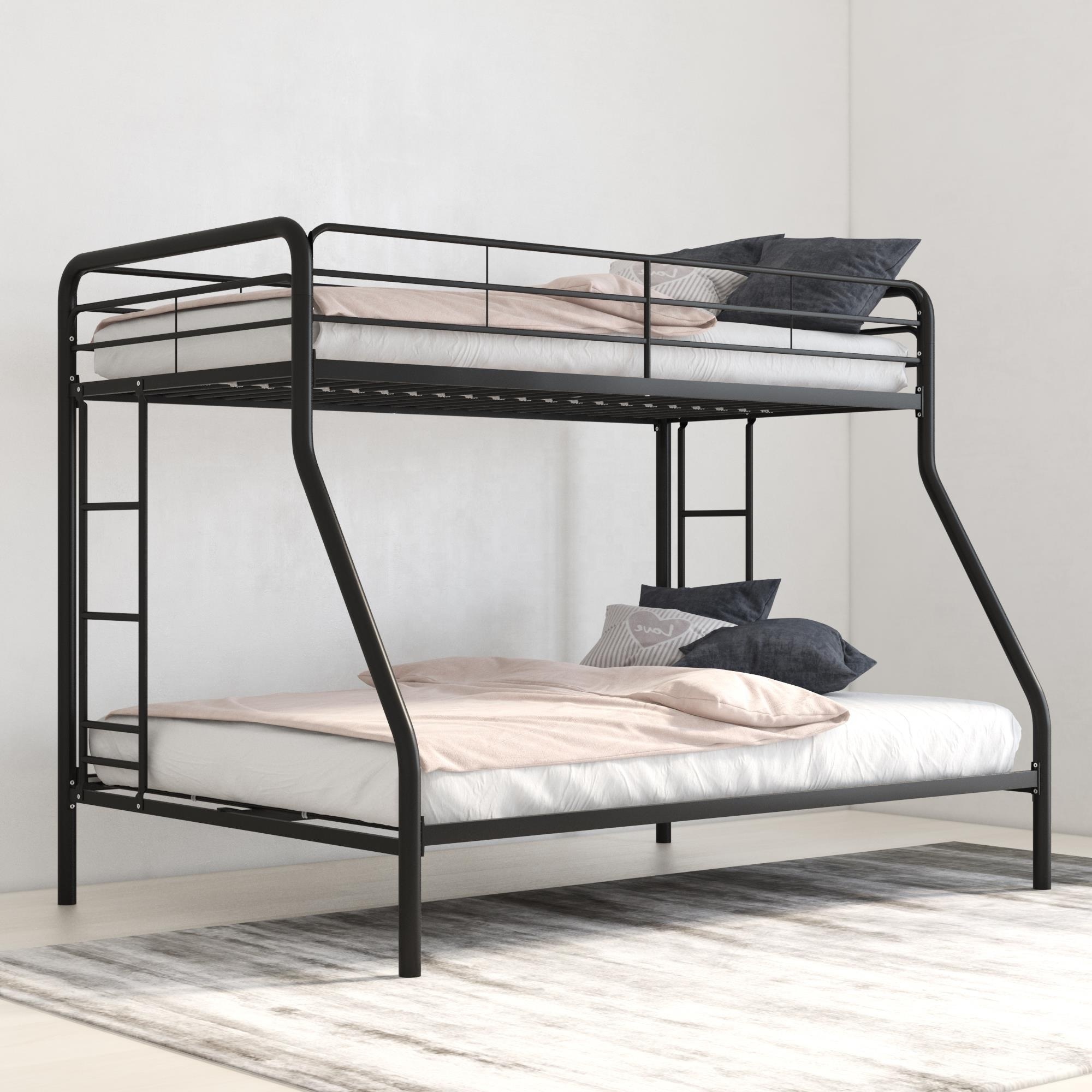 wholesale modern design space saving black double decker heavy duty student dormitory apartment steel metal bunk bed