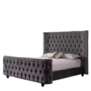 Latest design wholesale factory price double queen king size bed frame furniture bedroom bed