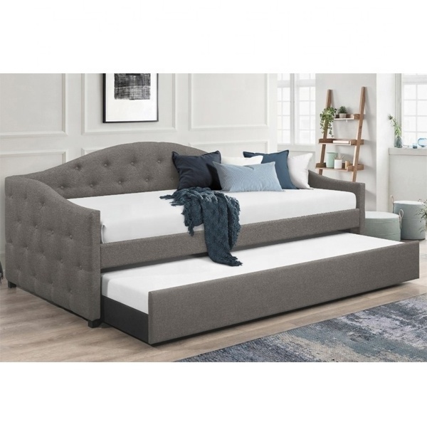 Nordic style bedroom or living room Trundle Upholstered Tufted Sofa Bed, with Button upholstery day bed with   Twin Trundle