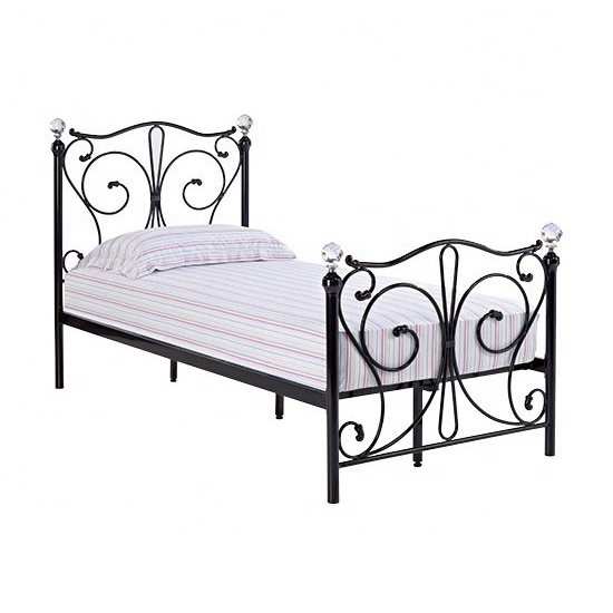 Modern Iron heart-shaped Metal Frame Single Bedroom Design Metal Bed Dormitory  Bedroom Bed for Sale