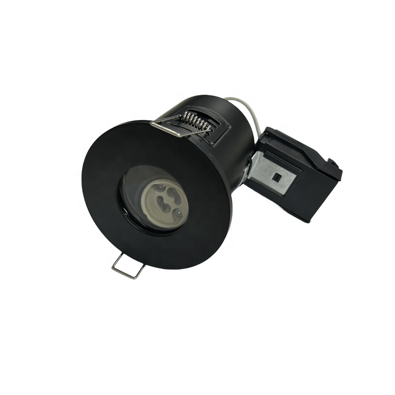 Matt black gu10 spotlight downlight fire rated waterproof anti glare recessed ceiling light aluminium bathroom