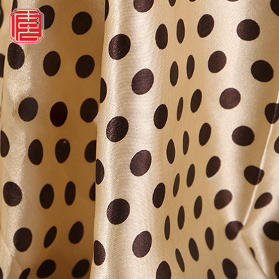 Dot Pattern Stretch Polyester Silk Satin Chiffon Printed Fabric Wholesale For Women Dresses