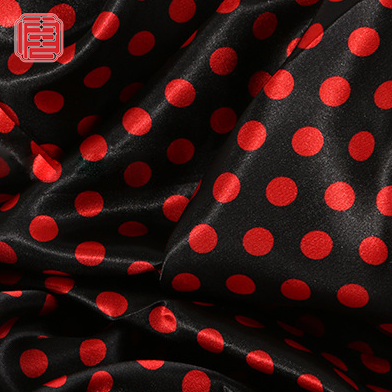 Dot Pattern Stretch Polyester Silk Satin Chiffon Printed Fabric Wholesale For Women Dresses