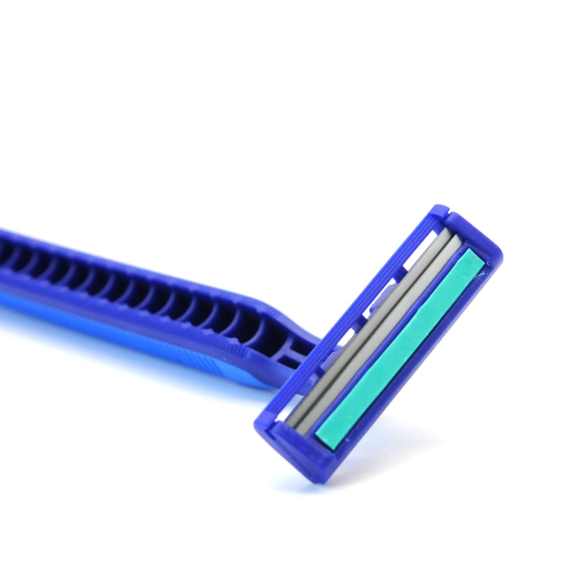 Wholesale Stock Hotel Disposable Twin Safety Stainless Steel Blade Razor Shaving With Plastic Handle